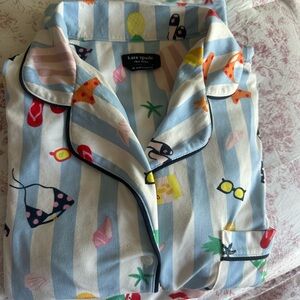 Kate Spade Blue and White Striped Pajama set